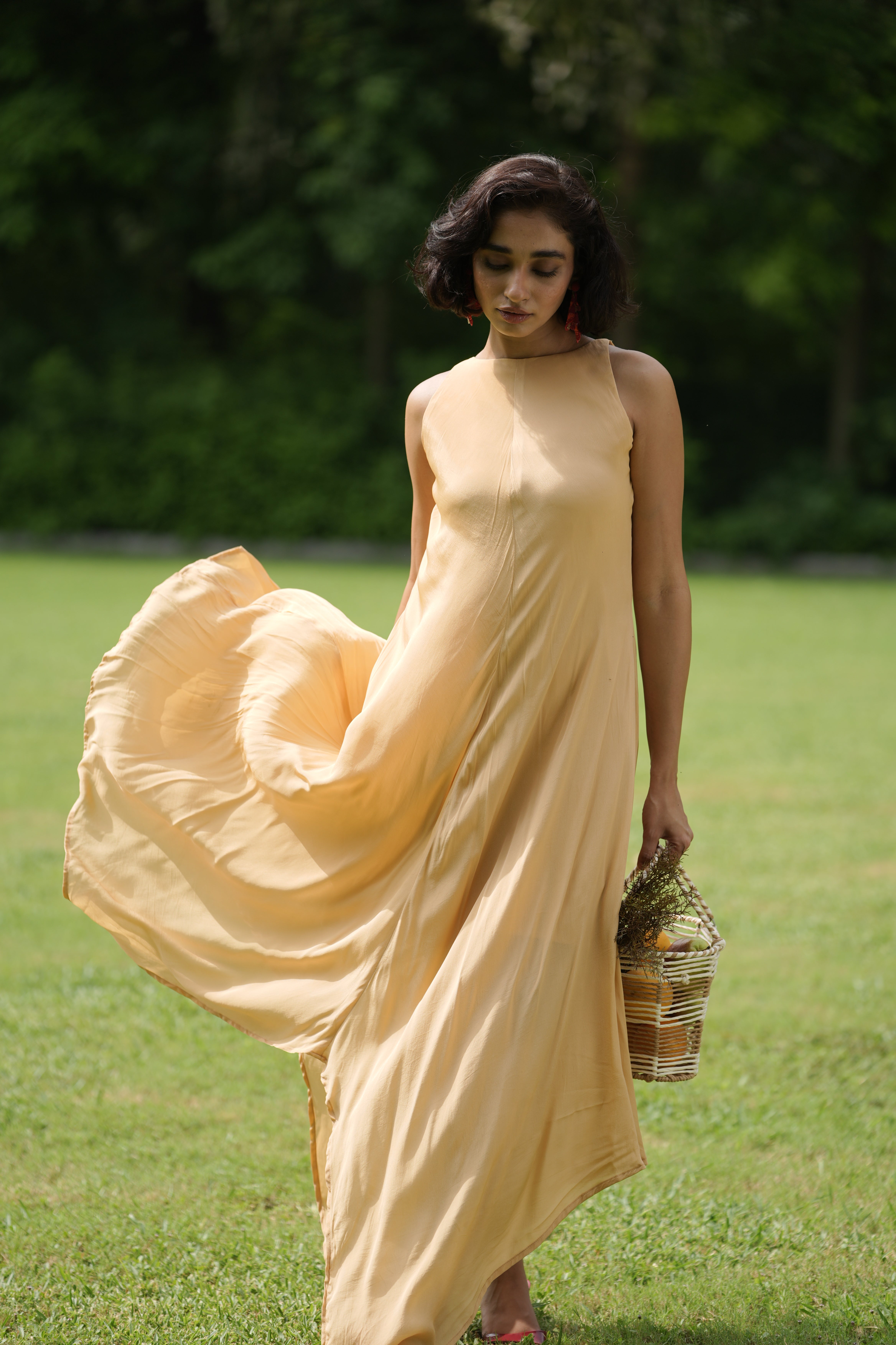 LUNA MAXI DRESS IN TANGERINE